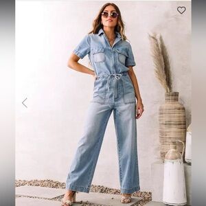 KanCan Light Blue Denim Jumpsuit